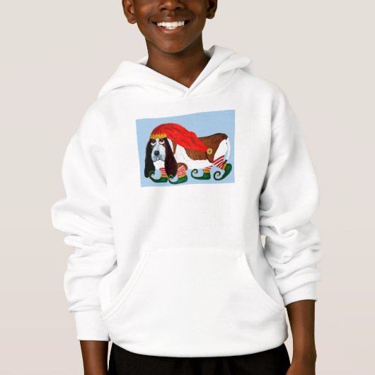 Kerstmis Basset Hound Elf (Voorkant)