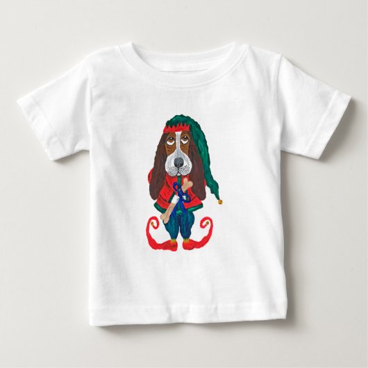 Kerstmis Basset Hound Elf (Voorkant)