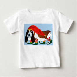 Kerstmis Basset Hound Elf