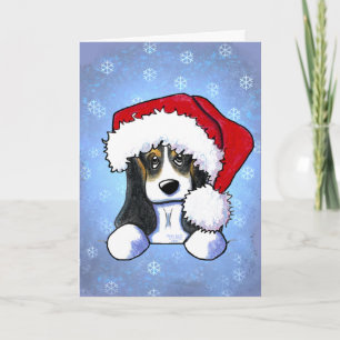Kerstmis Basset Hound Feestdagen Kaart