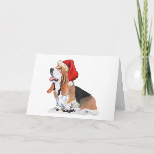 Kerstmis Basset Hound Feestdagen Kaart