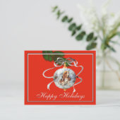 Kerstmis Basset Hound Feestdagenkaart (Staand voorkant)