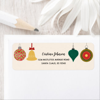 Kerstmis Bauble Ornament Return Address Etiket