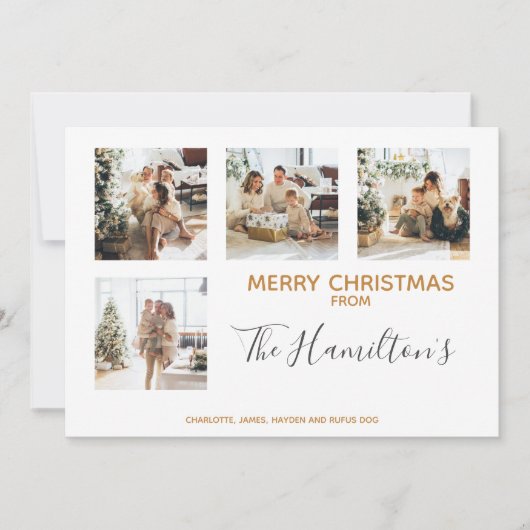 Kerstmis Bauble Patterned 4 Foto gepersonaliseerd Feestdagenkaart (Voorkant)