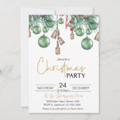 Kerstmis Baubles Holiday Uitnodiging voor feestdag (Voorkant)