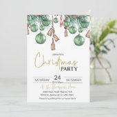 Kerstmis Baubles Holiday Uitnodiging voor feestdag (Staand voorkant)