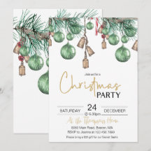 Kerstmis Baubles Holiday Uitnodiging voor feestdag