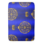 Kerstmis Baubles op blauw Badmat (Voorkant Verticaal)