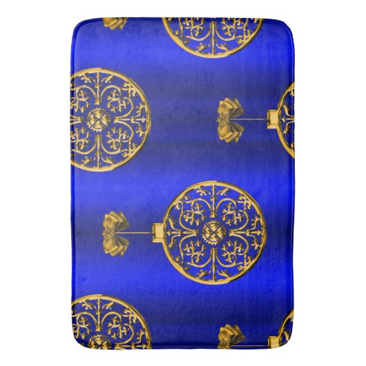 Kerstmis Baubles op blauw Badmat (Voorkant Verticaal)