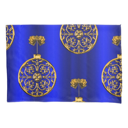 Kerstmis Baubles op blauw Kussensloop (Voorkant)