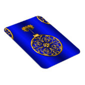 Kerstmis Baubles op blauw Magneet (Rechterzijde)