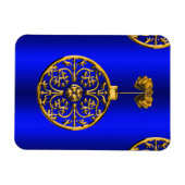 Kerstmis Baubles op blauw Magneet (Horizontaal)