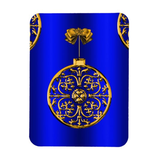 Kerstmis Baubles op blauw Magneet (Verticaal)