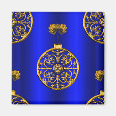 Kerstmis Baubles op blauw Magneet (Voorkant)