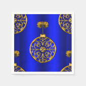 Kerstmis Baubles op blauw Servetten (Voorkant)