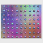 Kerstmis Baubles Paars Aqua Patterned Chic Cadeaupapier (Vlak)