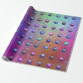 Kerstmis Baubles Paars Aqua Patterned Chic Cadeaupapier (Uitgerold)