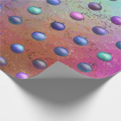Kerstmis Baubles Paars Aqua Patterned Chic Cadeaupapier (Hoek)
