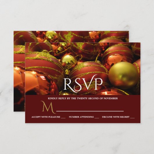 Kerstmis Baubles RSVP (Voorkant / Achterkant)