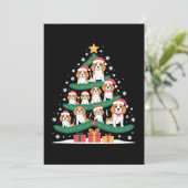 Kerstmis Beagle Hond Boom Kerstman Hoed Xmas Sneeu Kaart (Staand voorkant)