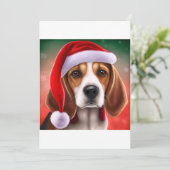 Kerstmis Beagle Hond Cadeau T-Shirt Feestdagenkaart (Staand voorkant)