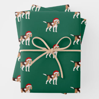 Kerstmis Beagle Inpakpapier Set van 3 Vel