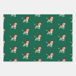 Kerstmis Beagle Inpakpapier Set van 3 Vel