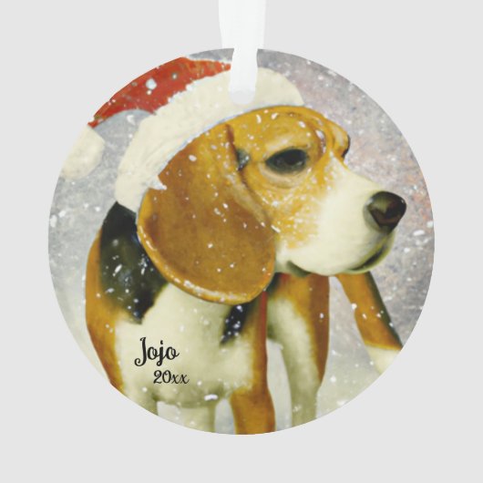Kerstmis Beagle, Sinterklaas Hond Ornament (achterkant)