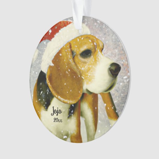 Kerstmis Beagle, Sinterklaas Hond Ornament (voorkant)
