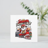 Kerstmis Beats van Sinterklaas Hip Hop Kaart (Staand voorkant)