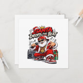Kerstmis Beats van Sinterklaas Hip Hop Kaart (Voorkant / Achterkant in situ)