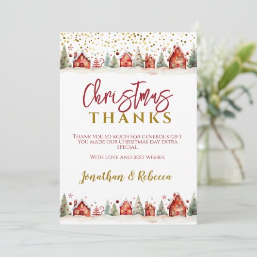 Kerstmis Bedankkaart (Staand voorkant)