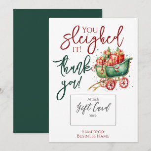 Kerstmis Bedankt Slede Giftcard Houder Feestdagenkaart