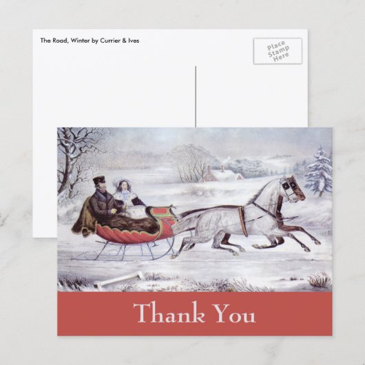 Kerstmis Bedankt Vintage Briefkaart (Voorkant / Achterkant)