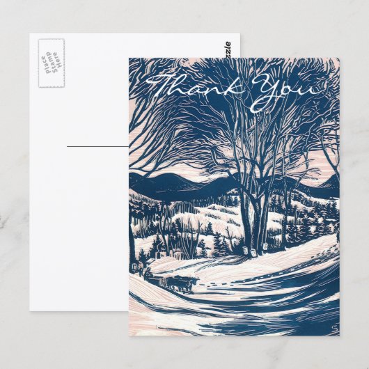 Kerstmis Bedankt Vintage Briefkaart (Voorkant / Achterkant)