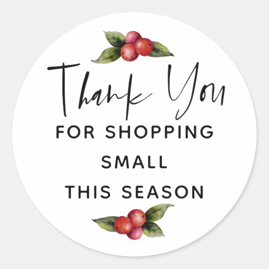 Kerstmis bedankt voor het winkelen voor kleine bed ronde sticker (Voorkant)