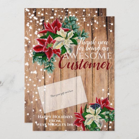 Kerstmis Bedankt voor je cadeaukaarthouder Feestdagenkaart (Voorkant / Achterkant)