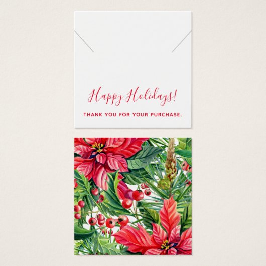 Kerstmis - Bedankt voor je Ketting Vierkante Visitekaartjes (Voorkant /achterkant)