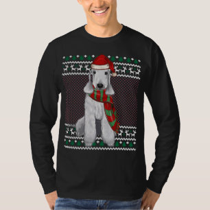 Kerstmis Bedlington Terriër Hond Santa Hoed Lelijk T-shirt