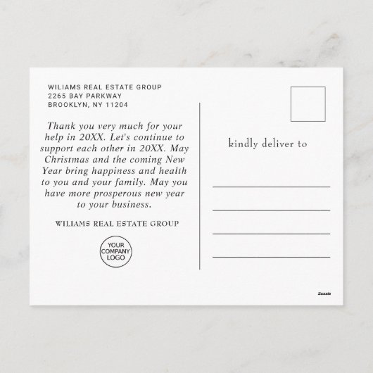 Kerstmis Bedrijfbedankt feestdag Feestdagenkaart (Achterkant)