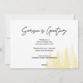 Kerstmis Bedrijfs Team Foto Dennenhout Feestdagenkaart (Achterkant)