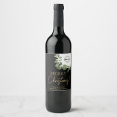 Kerstmis Bedrijfslogo Krans Vakantieperiode Wijn Etiket (Voorkant)