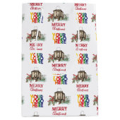 Kerstmis Bedrijfslogo Landelijk  Medium Cadeauzakje (Voorkant)