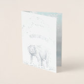 Kerstmis, Beer en Snowflakes Folie Kaarten (Voorkant)