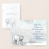 Kerstmis, Beer en Snowflakes Folie Kaarten (Display)