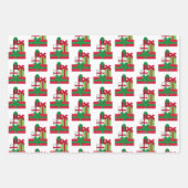 Kerstmis Beer Holiday Cadeau Snowflake Inpakpapier Vel (Voorkant 2)