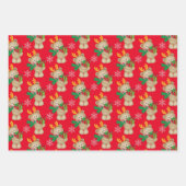 Kerstmis Beer Holiday Cadeau Snowflake Inpakpapier Vel (Voorkant)