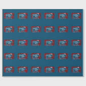 Kerstmis, Beer kerstmis, gebuffel Cadeaupapier (Vlak)