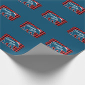 Kerstmis, Beer kerstmis, gebuffel Cadeaupapier (Hoek)