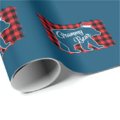 Kerstmis, Beer kerstmis, gebuffel Cadeaupapier (Rol Hoek)